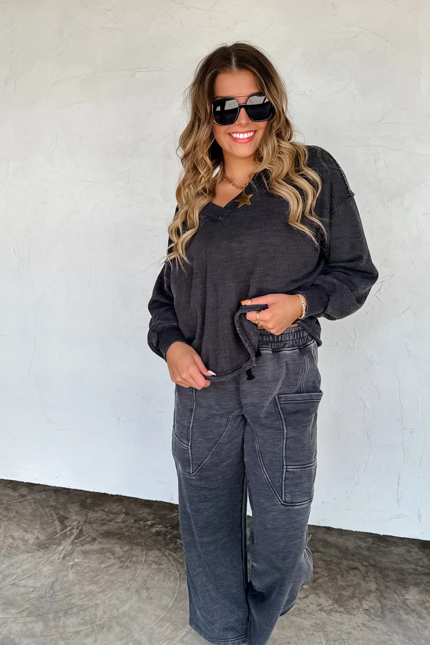 PREORDER: Faded Feels V-Neck Pullover