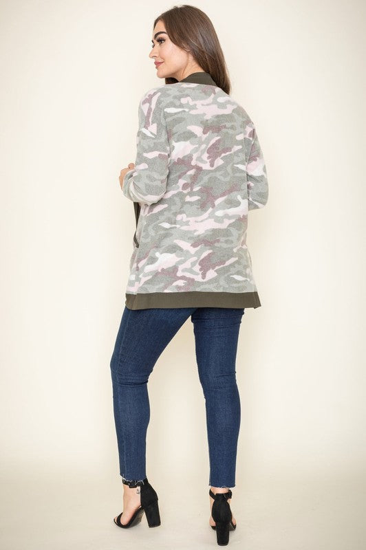 Camo Slouch Cardigan