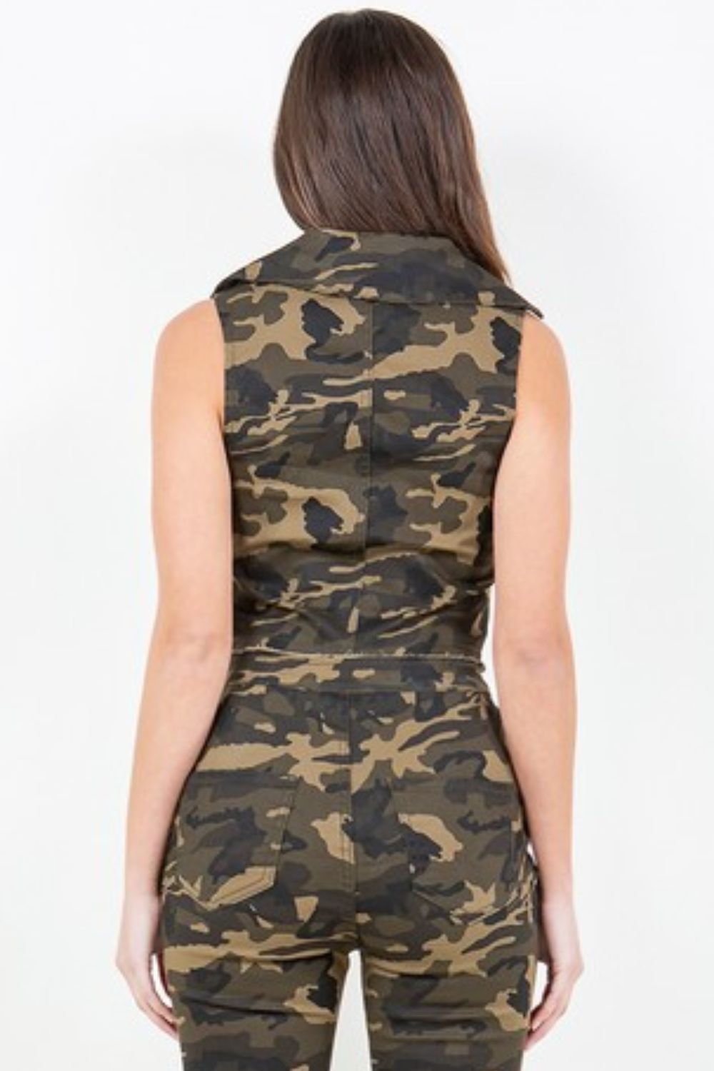 Camo Crop Denim Vest