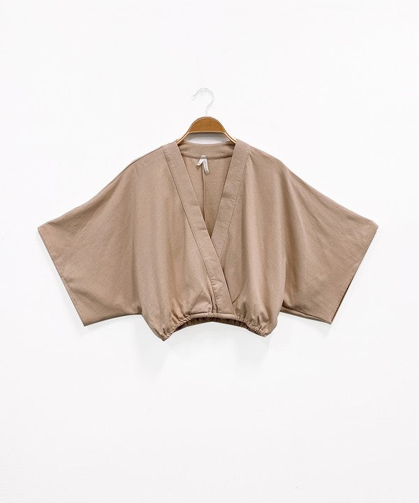 Hemp Kimono Sleeve Crop Top