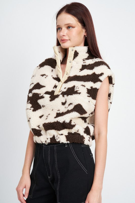 Cow Print Vest