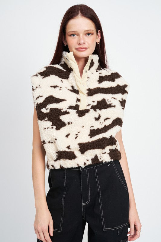 Cow Print Vest