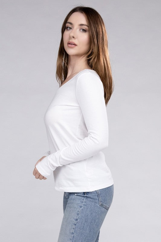 Amber Moon Basics: Long Sleeve V-Neck