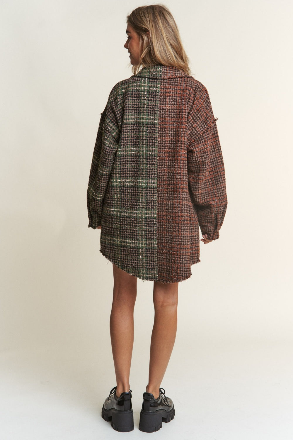 Tweed Contrast Shacket