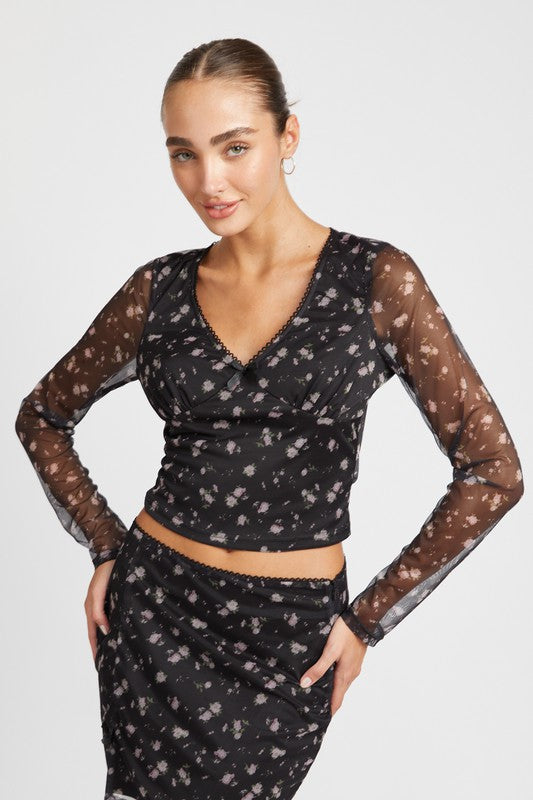 Tay Floral Mesh Top * Wear as a Set