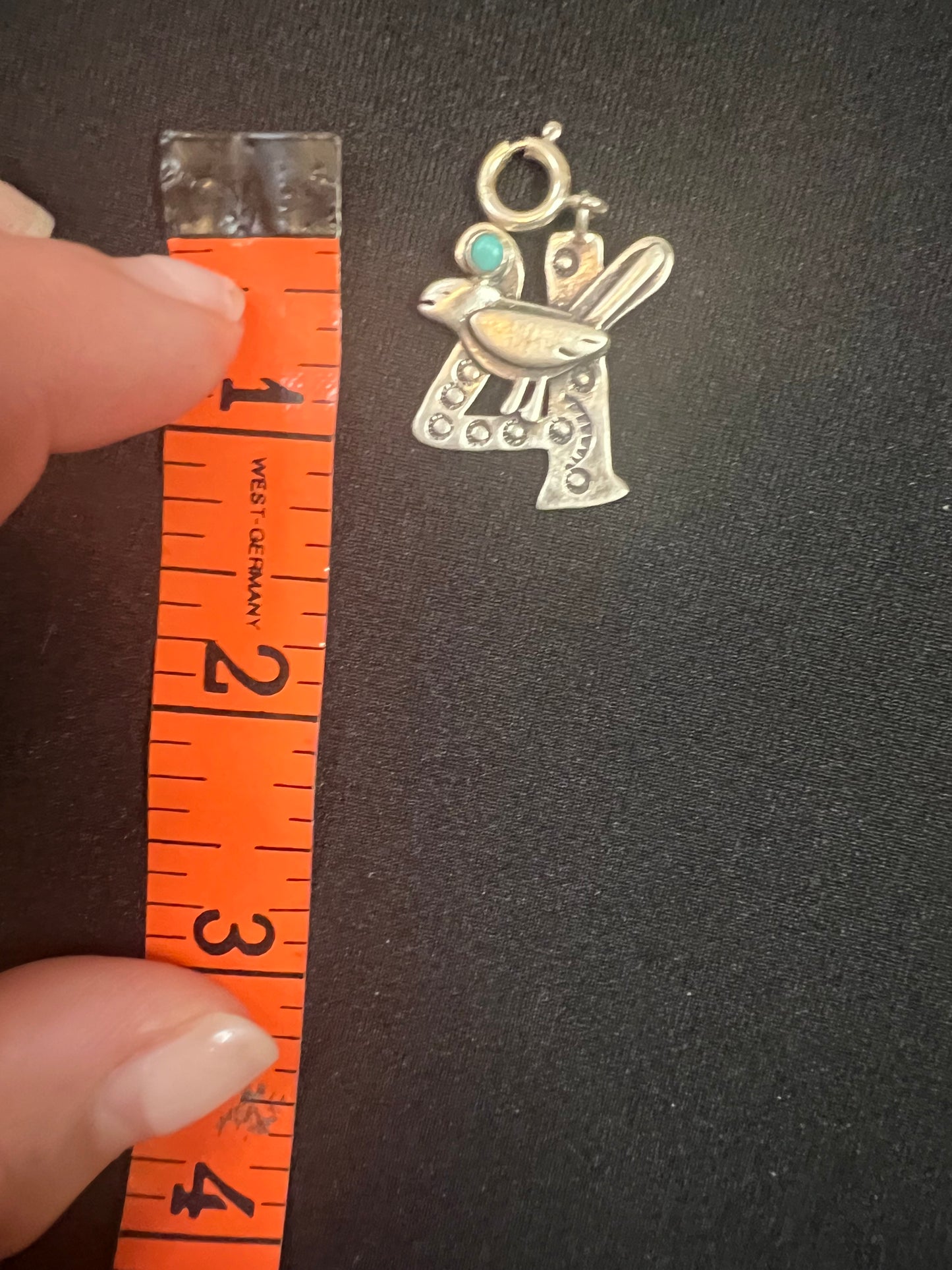 Southwestern Turquoise and Silver Bird Charm