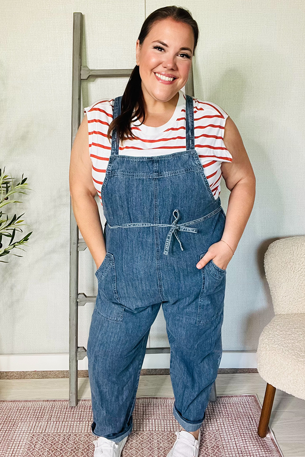Mills Cotton Denim Jumpsuit
