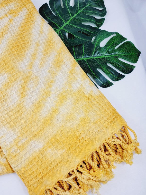 Yellow Tie Dye Organic Beach Towel