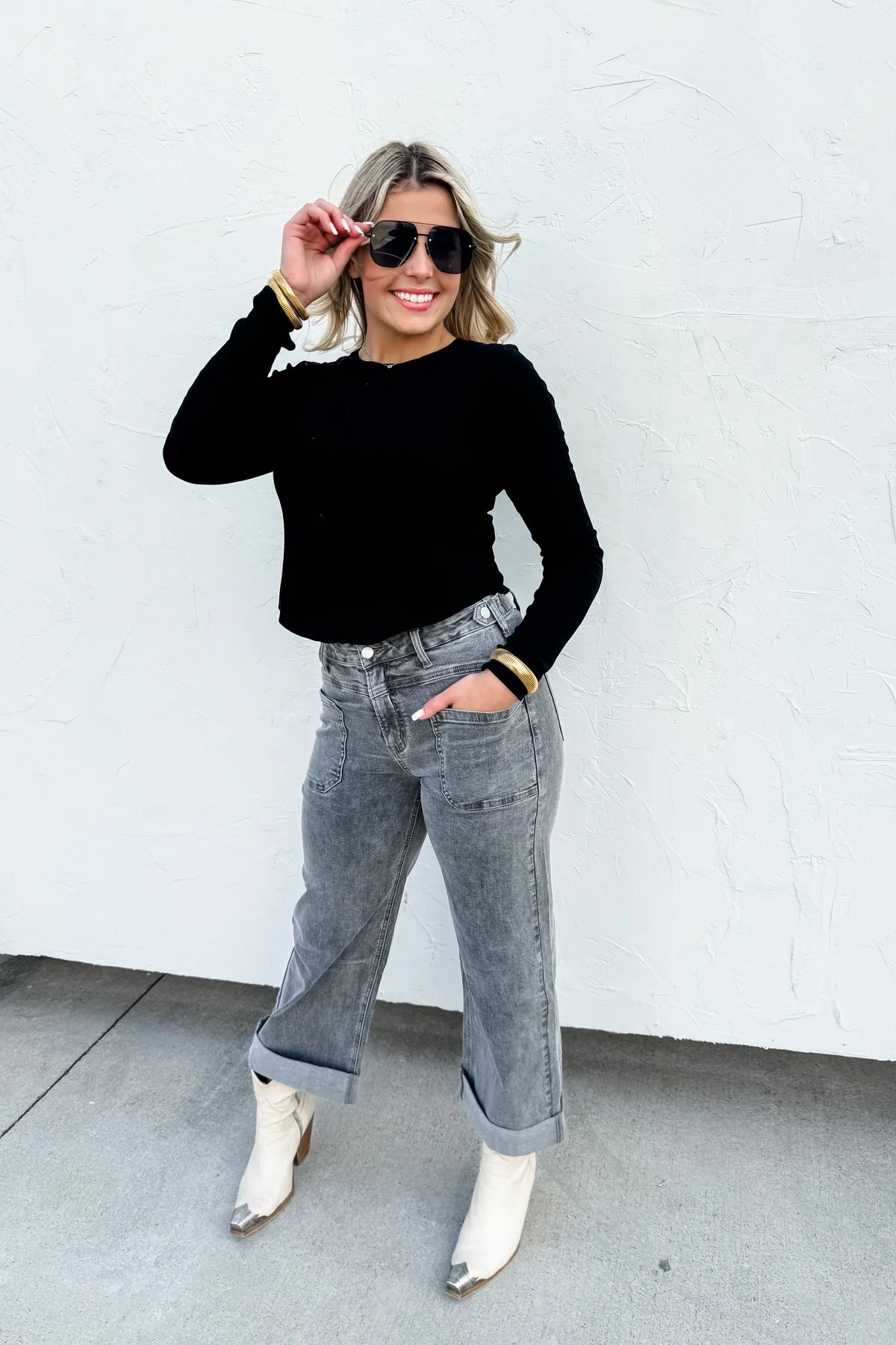 PREORDER: Grey Clover Front Pocket Jeans