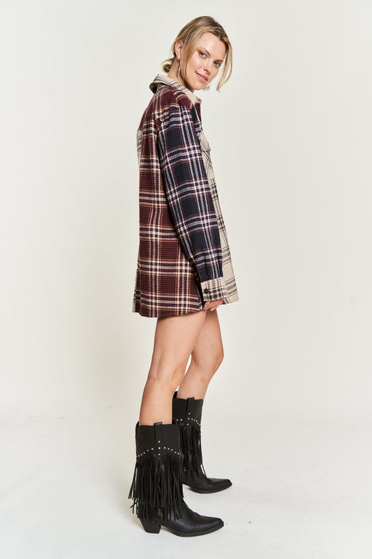 Colorblock Plaid Shirt