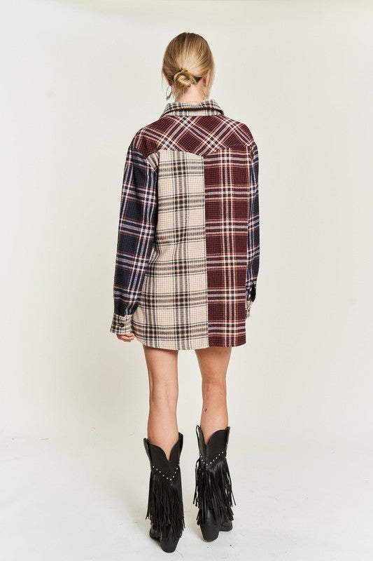 Colorblock Plaid Shirt