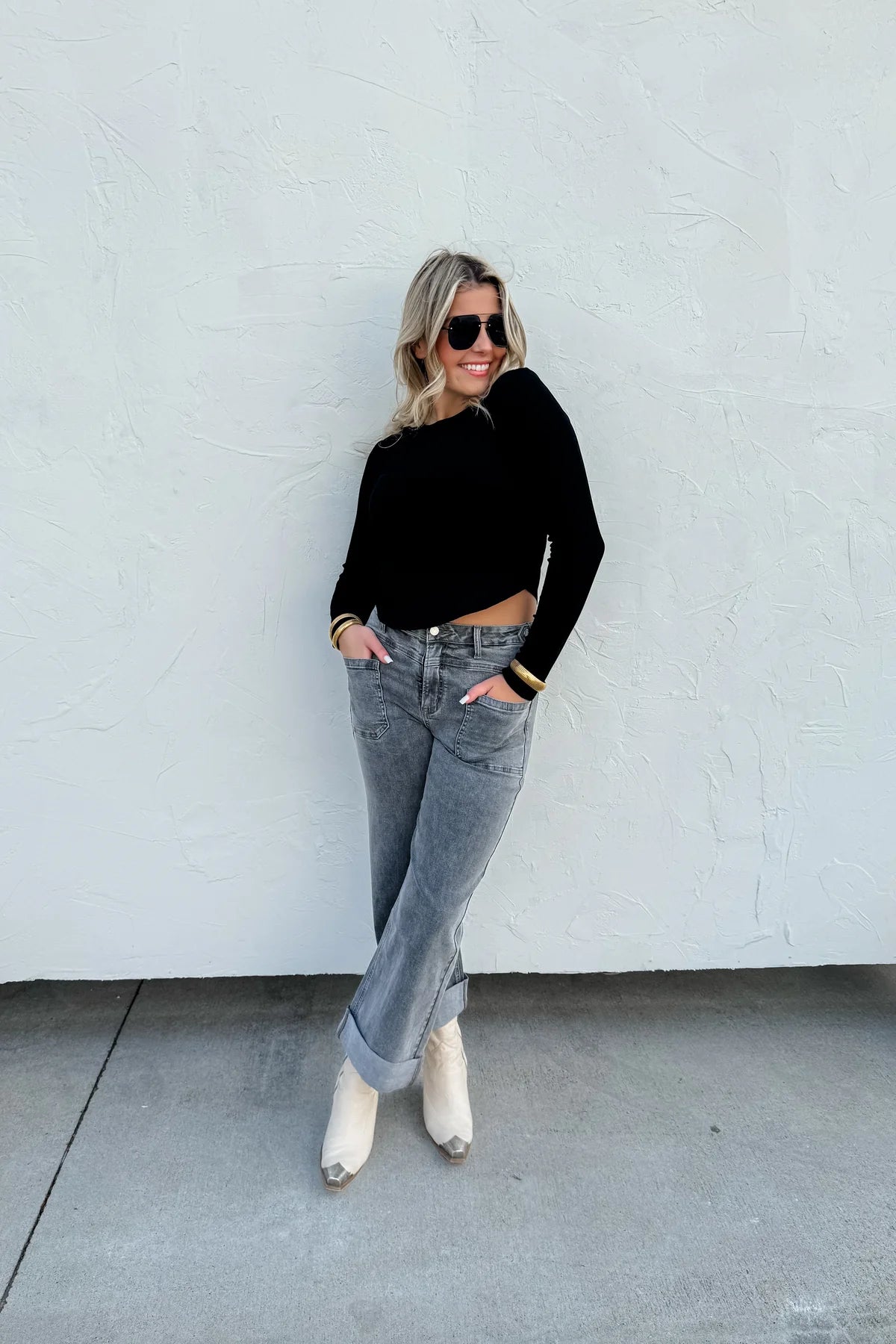 PREORDER: Grey Clover Front Pocket Jeans