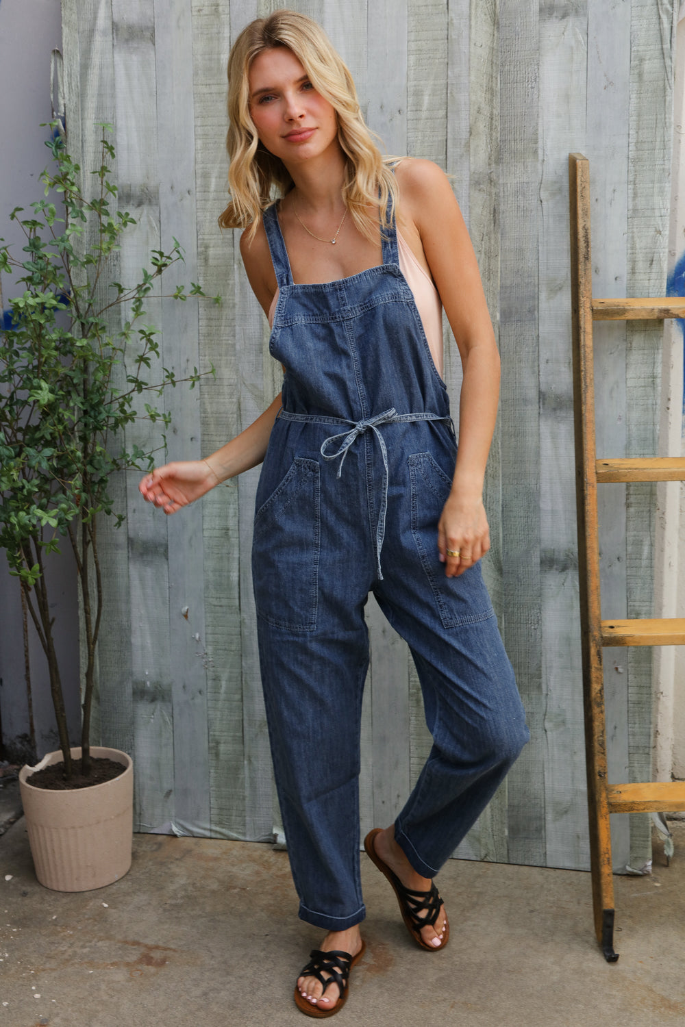 Mills Cotton Denim Jumpsuit