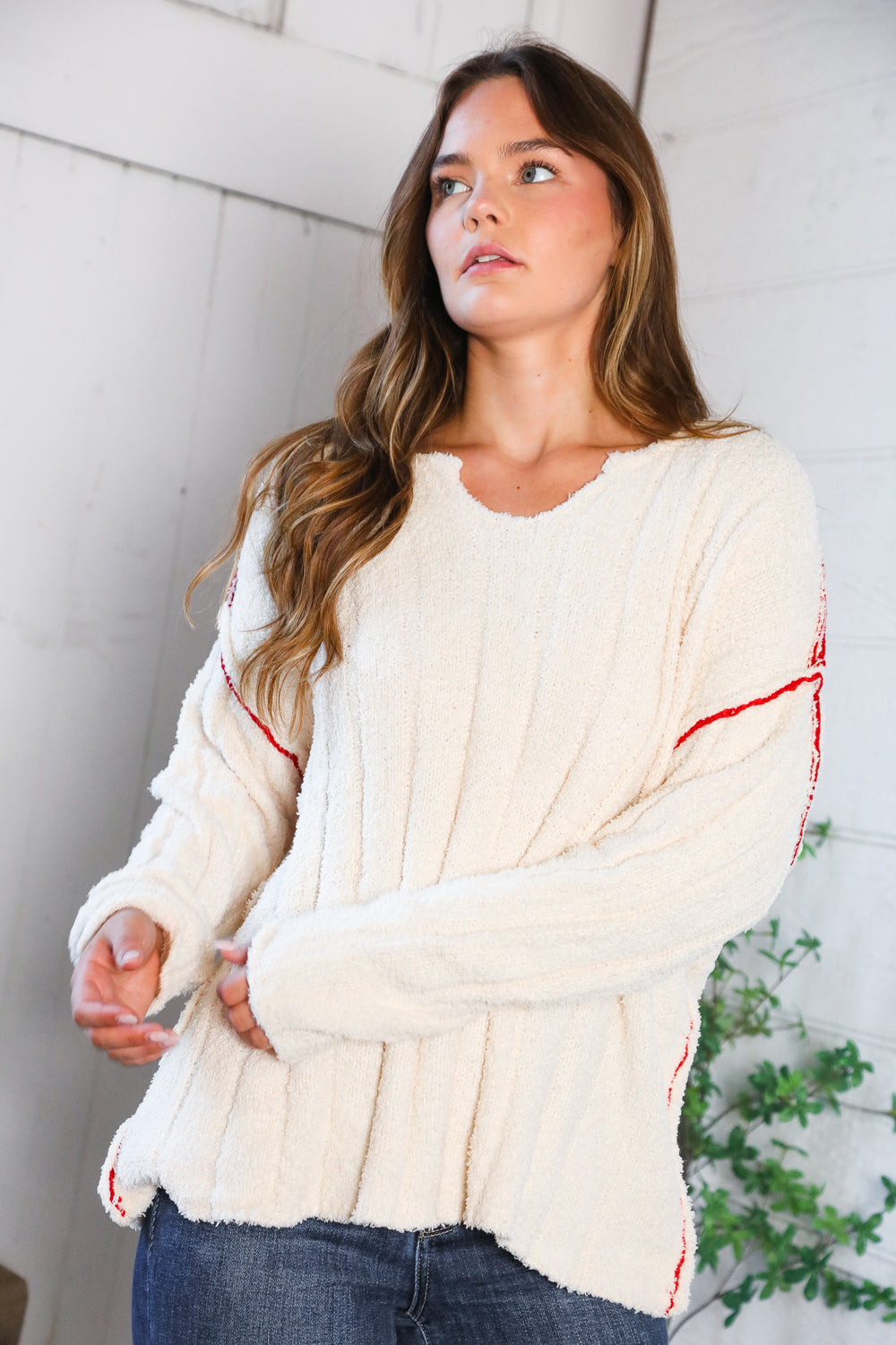 Snuggle Me Sweater in Cream