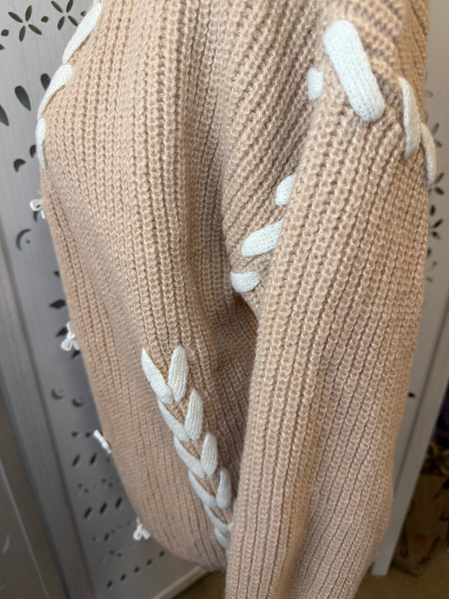 Amber Moon Revival: NWT Laced Bow Button Cardigan