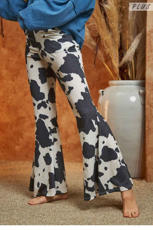 Cow Print Flare Pants