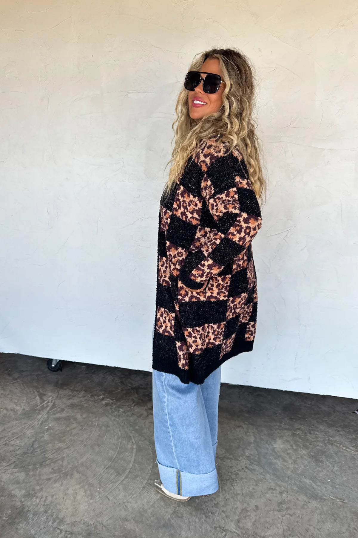 PREORDER: Checker Cheetah Cloud Cardigan