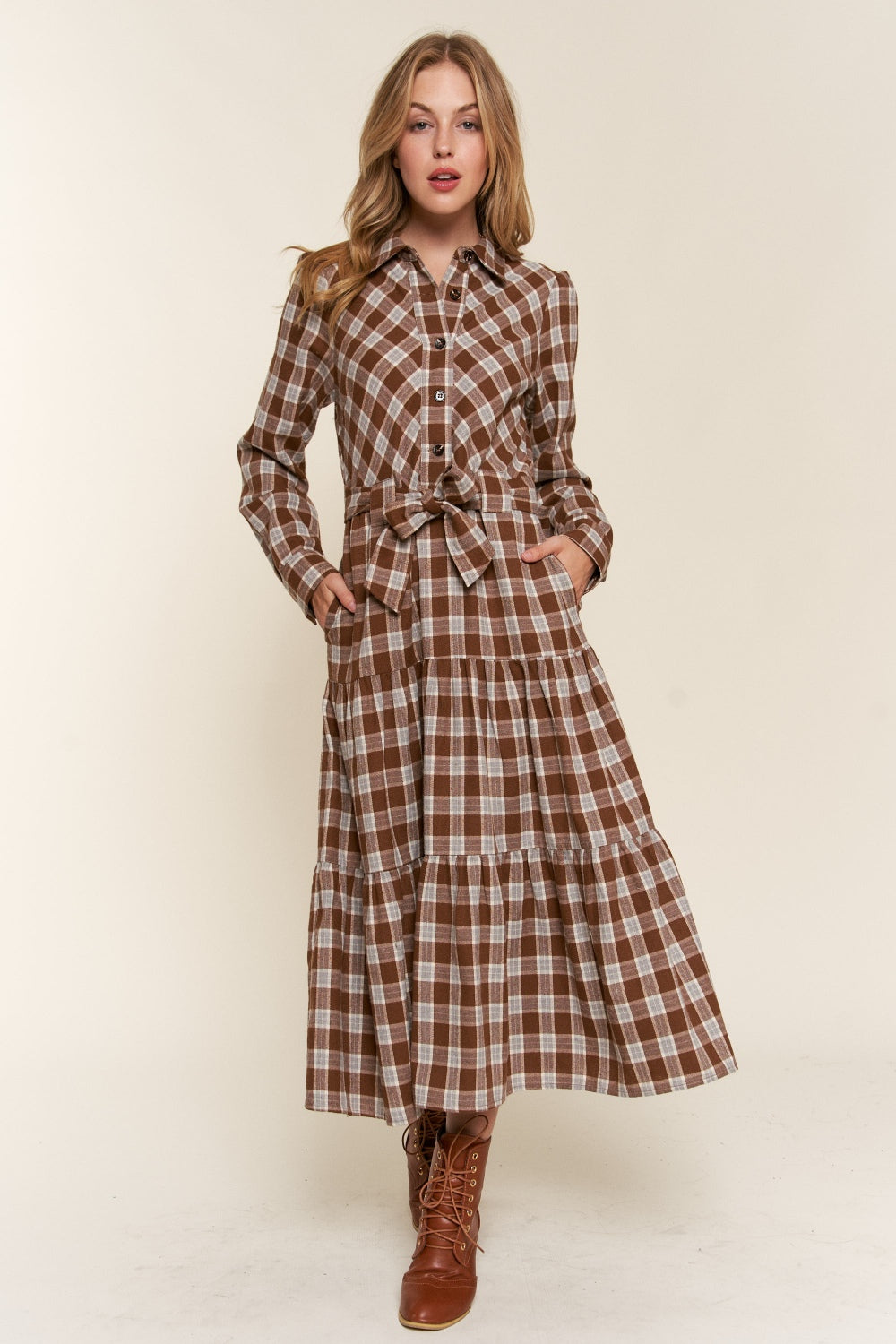 Weston Plaid Shirt Dress