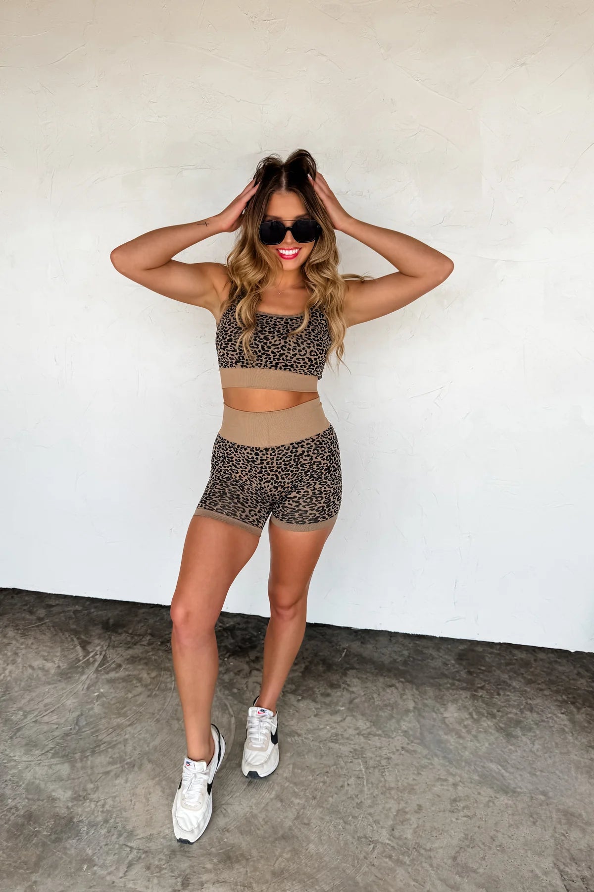 PREORDER: Cheetah Bra & Biker Short Set