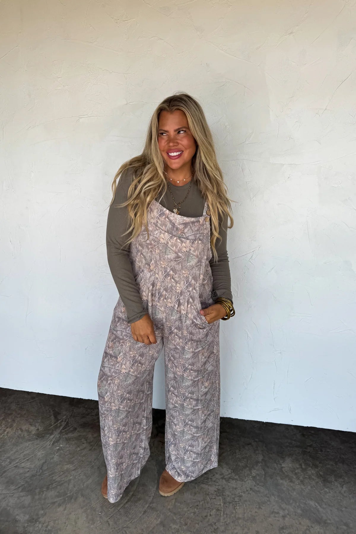 PREORDER: Camo Ribbed Overalls