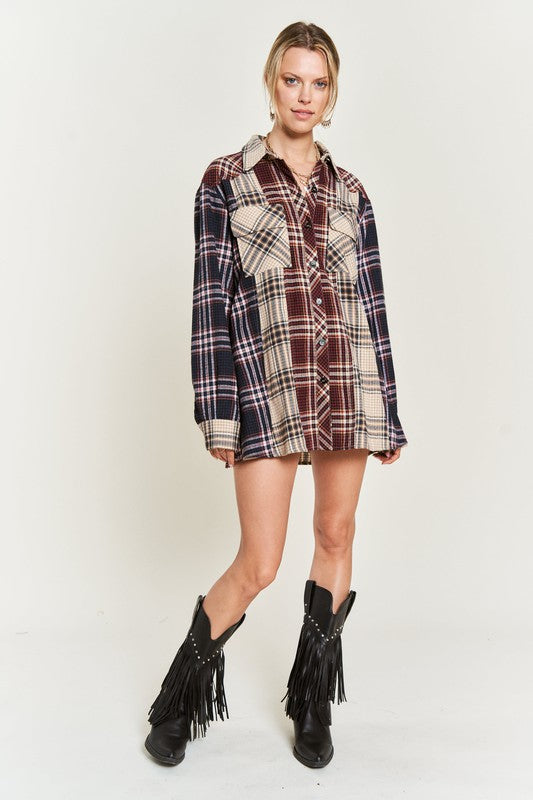 Colorblock Plaid Shirt