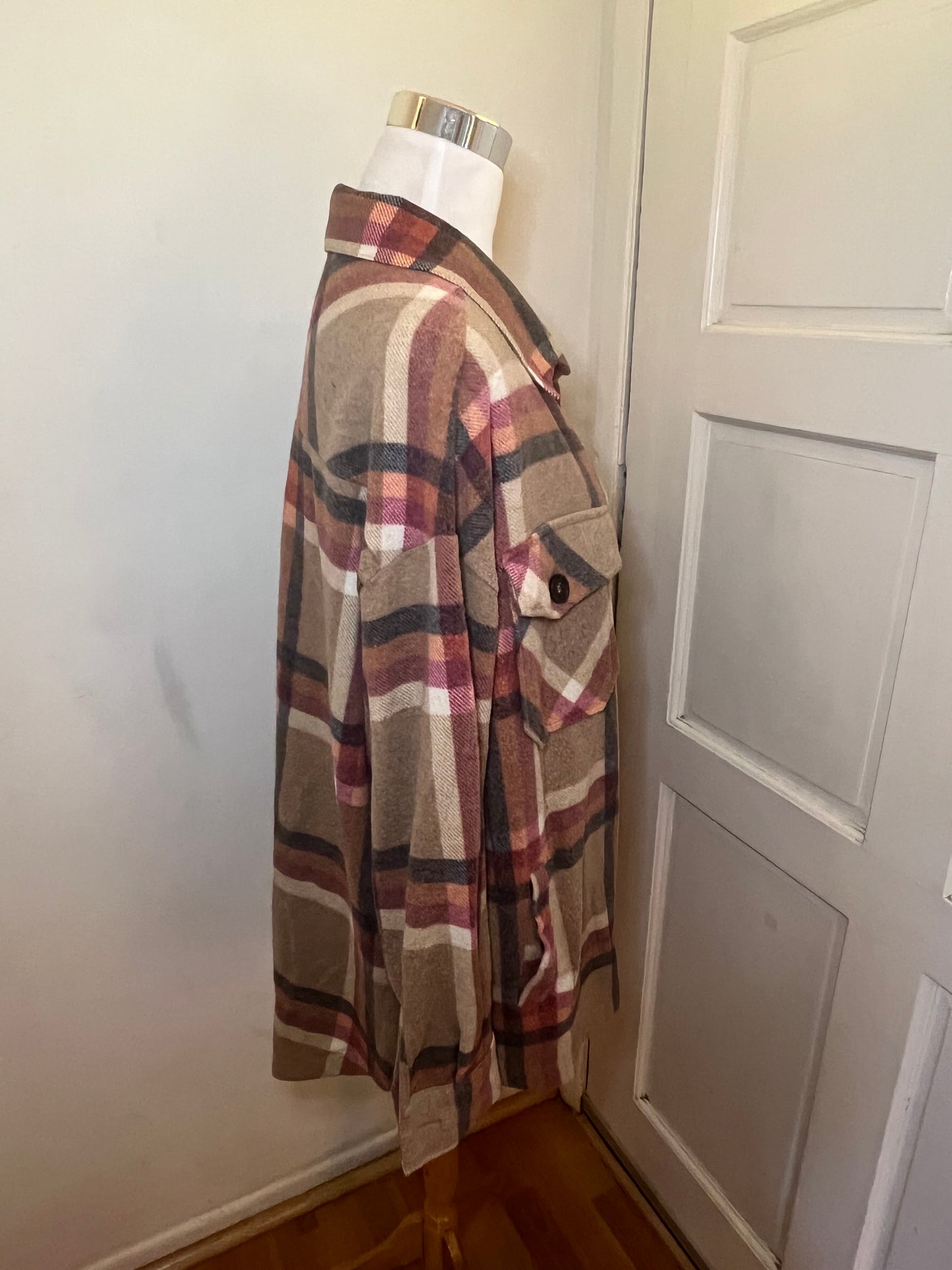 Amber Moon Revival: Rust and Tan Plaid Shacket