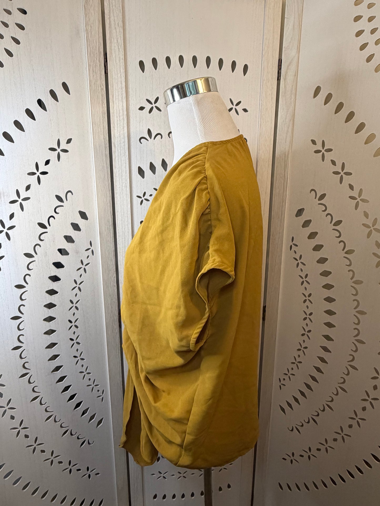 Amber Moon Revival: Mustard Tie Front Top