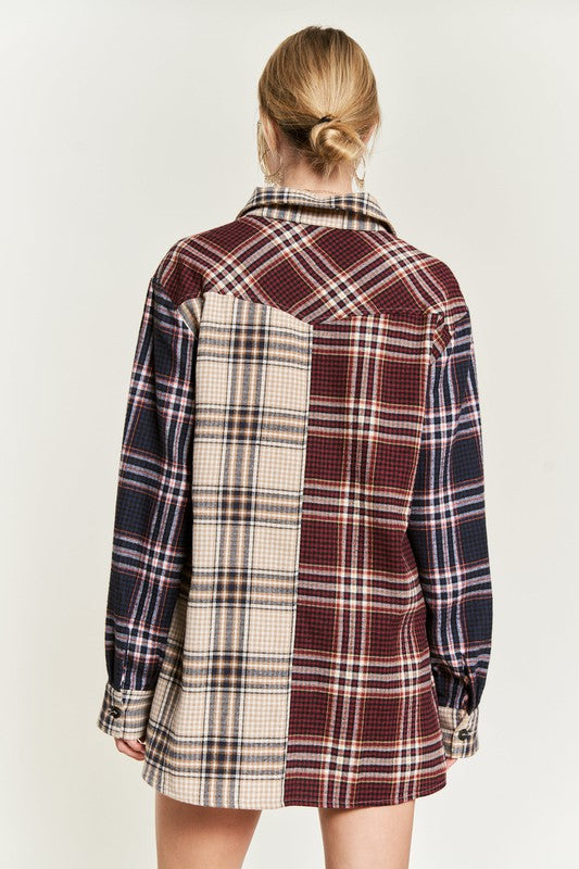 Colorblock Plaid Shirt