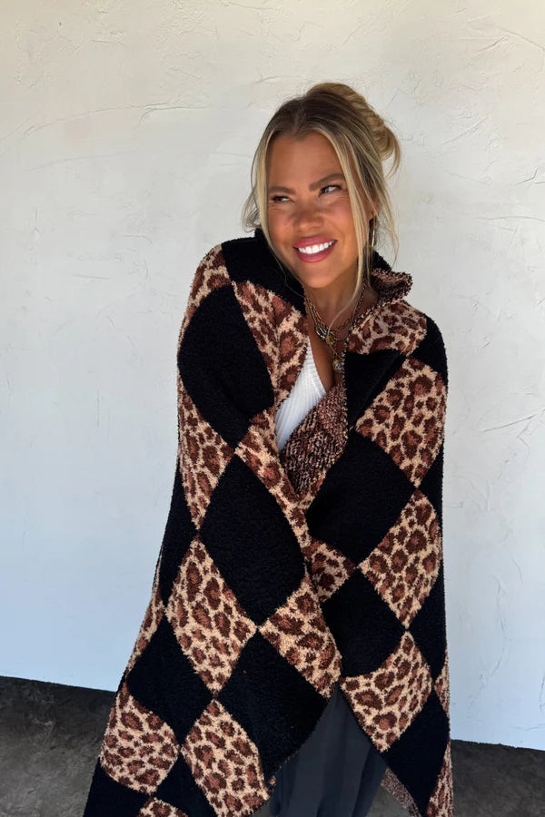 PREORDER: Checker Cheetah Cloud Blanket