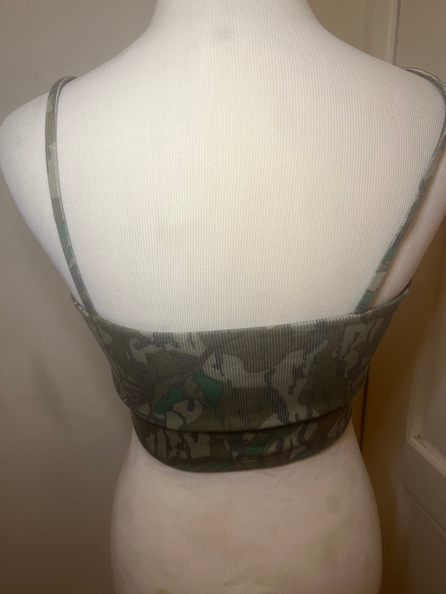 Amber Moon Revival: Tribe Kelley Mossy Oak Camo Traveler Bra in Greenleaf
