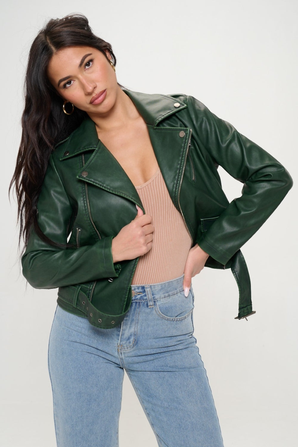 Forest Green Biker Jacket