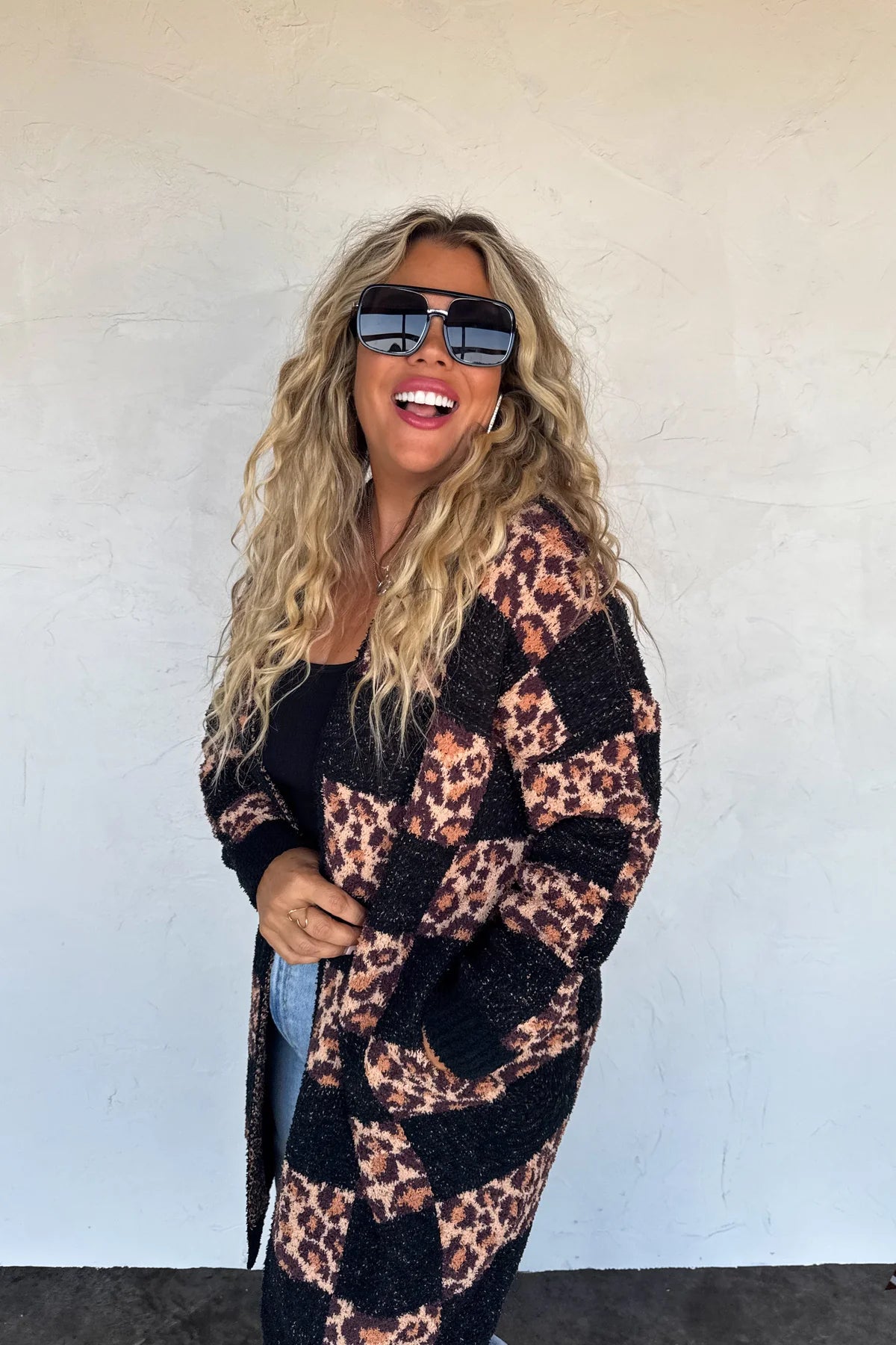 PREORDER: Checker Cheetah Cloud Cardigan