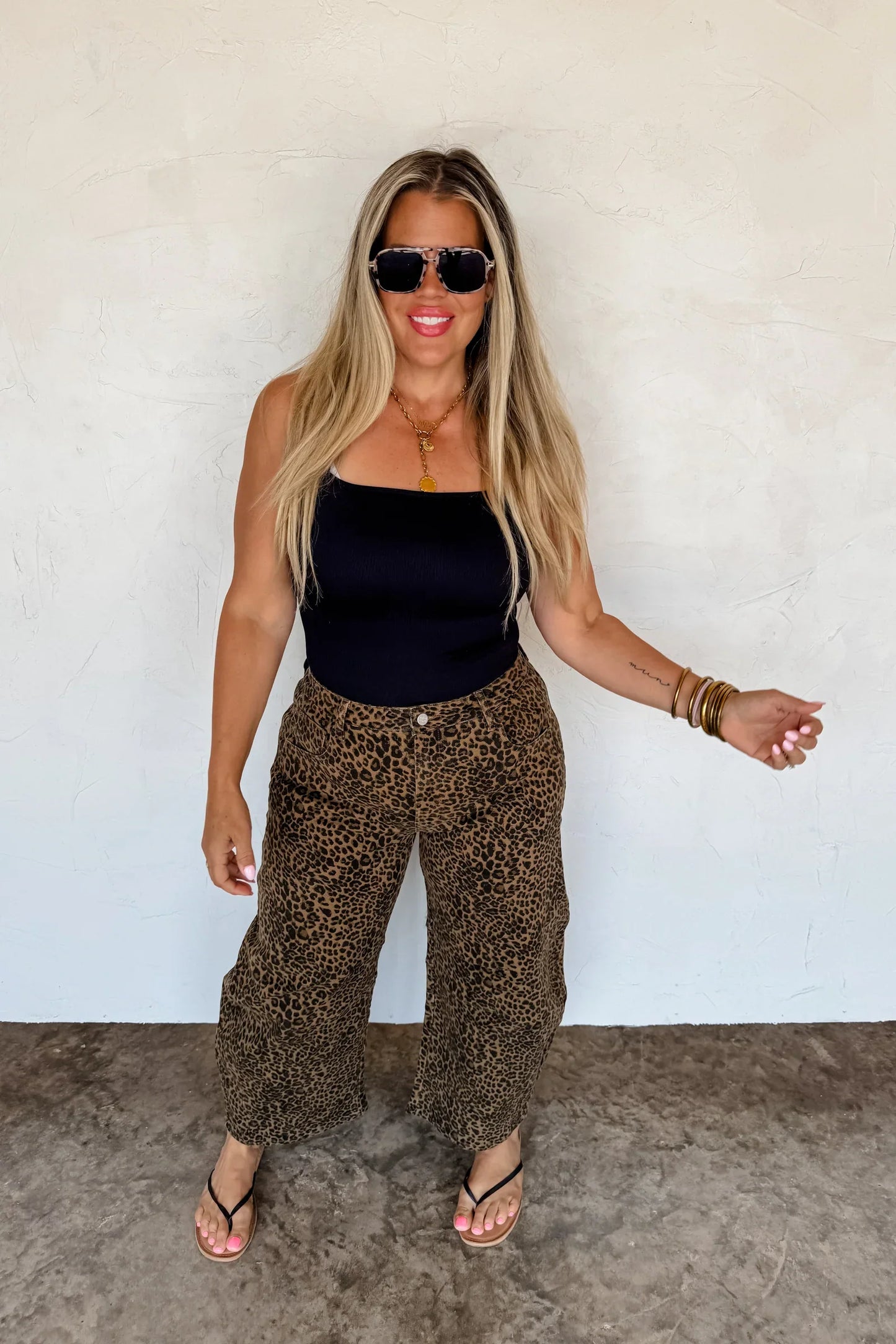 PREORDER: Bex Cheetah Stretchy Barrel Jeans