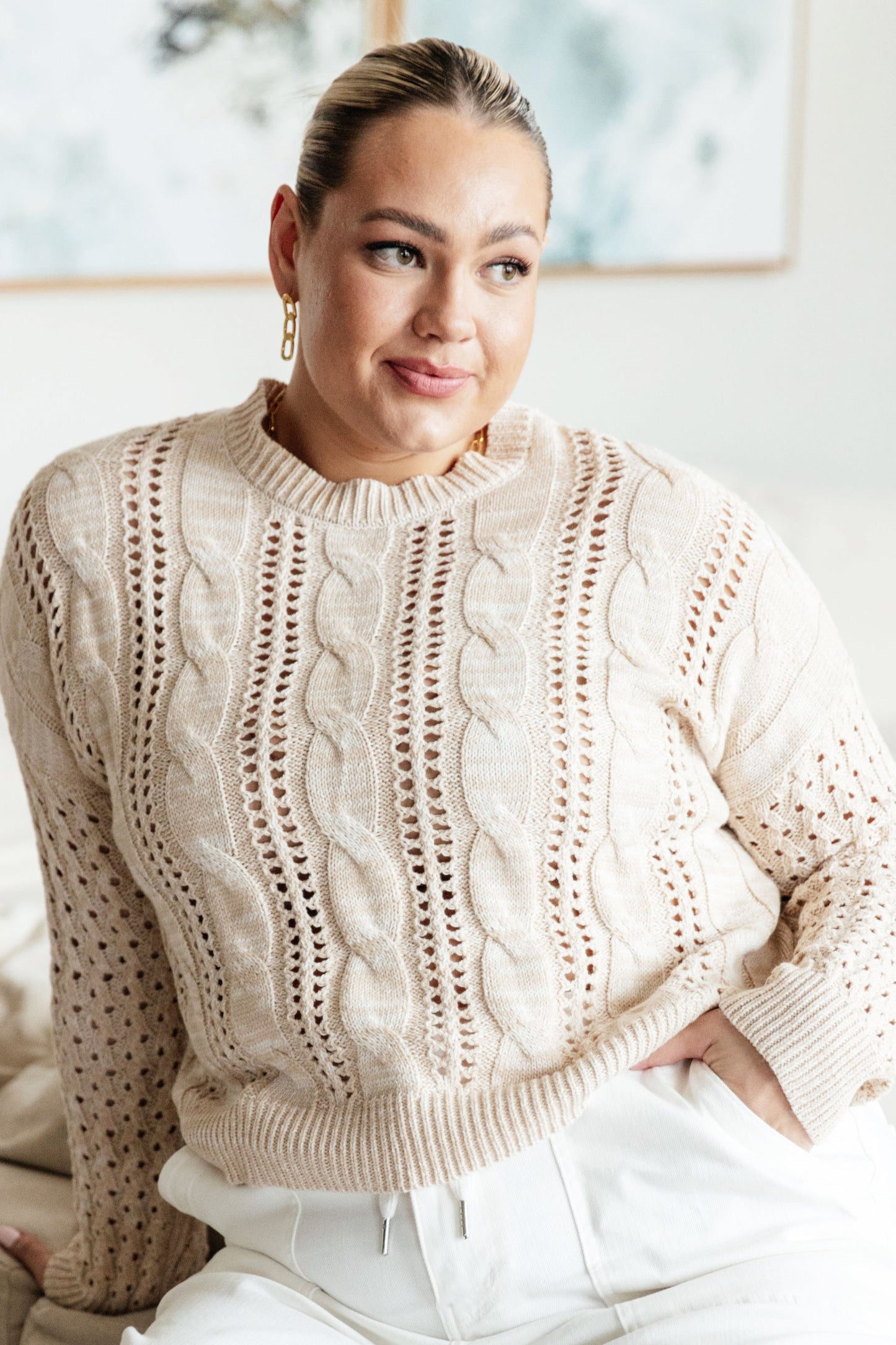 Delicate Cable Knit Sweater