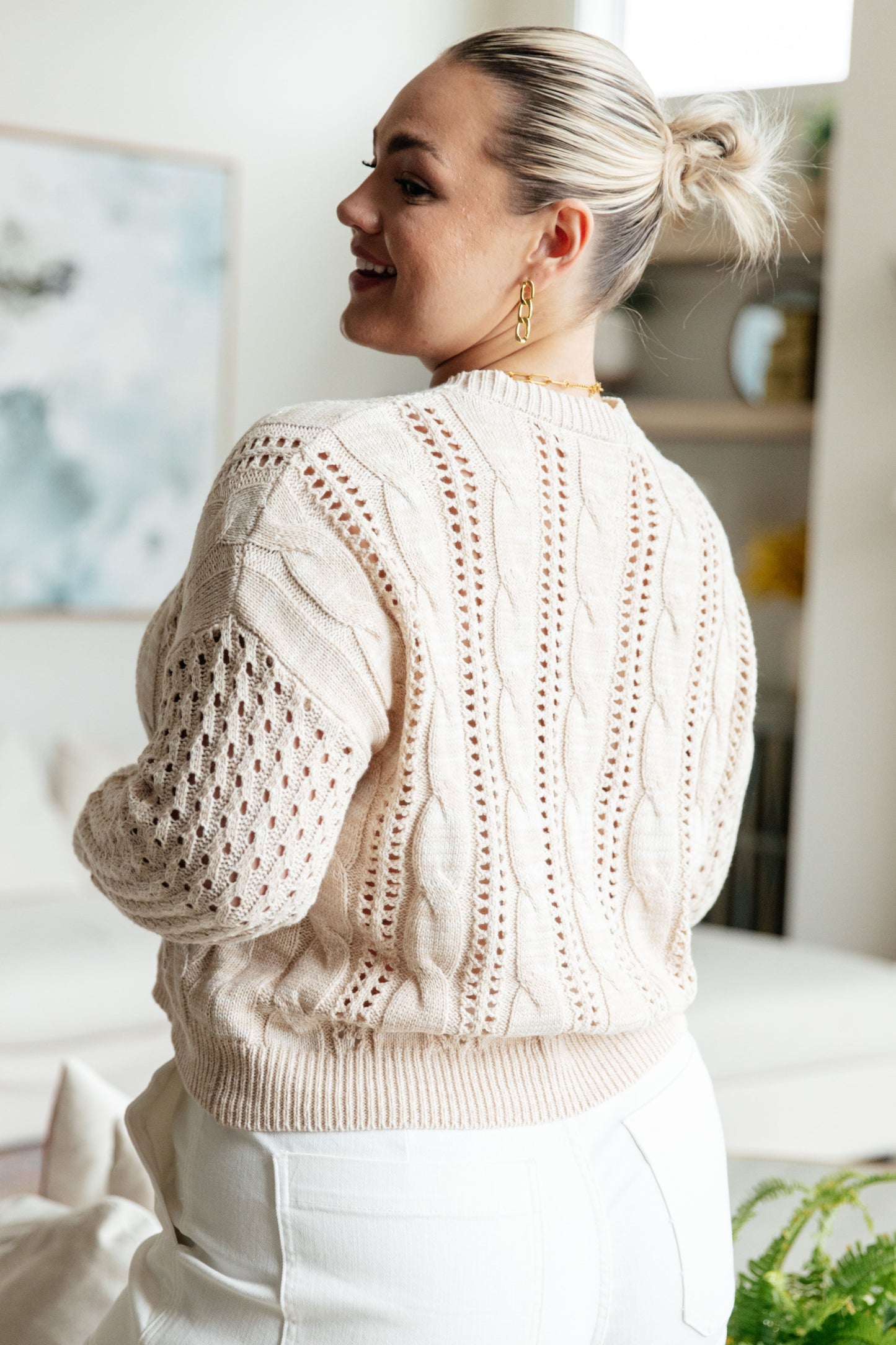 Delicate Cable Knit Sweater