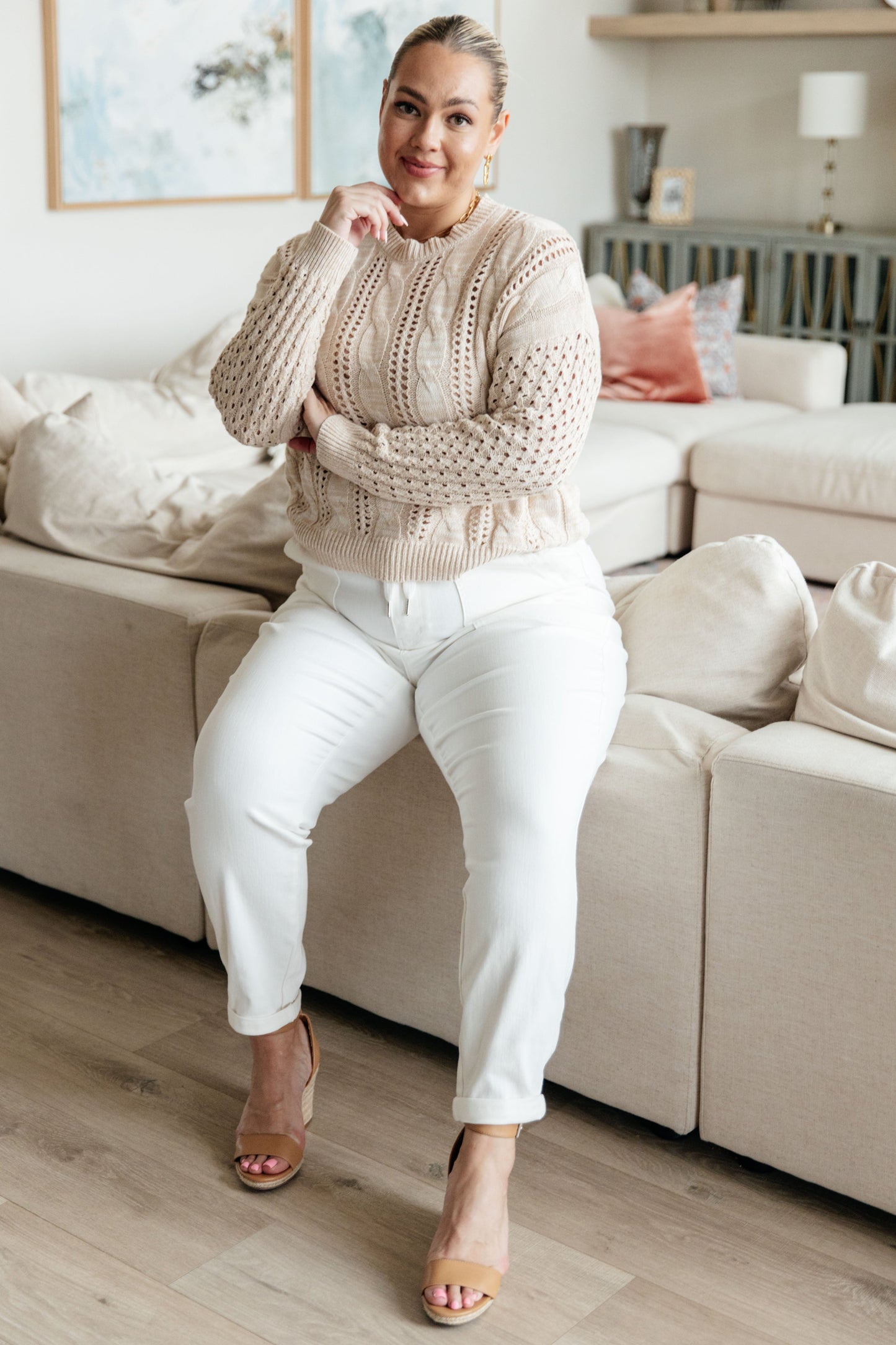 Delicate Cable Knit Sweater