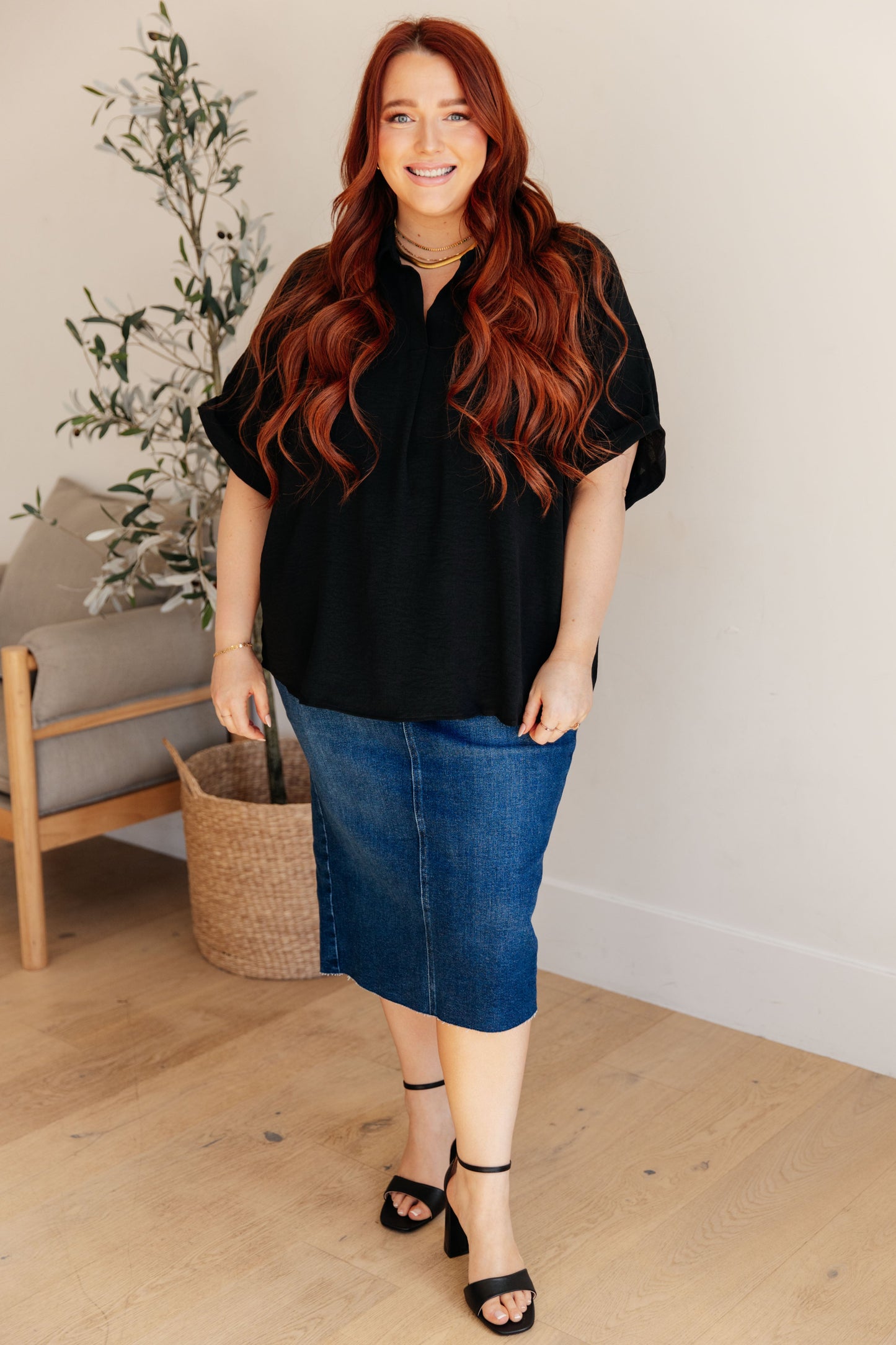 Dolman Sleeve Top in Black