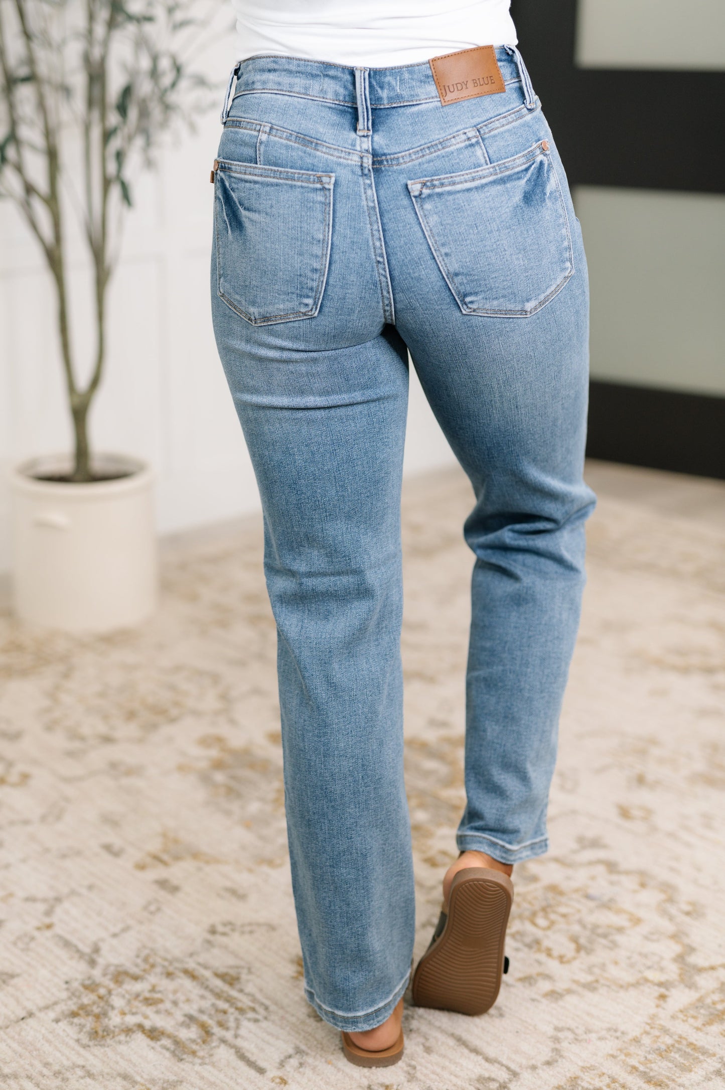 Tummy Control Corrine Mid Rise Straight Jeans
