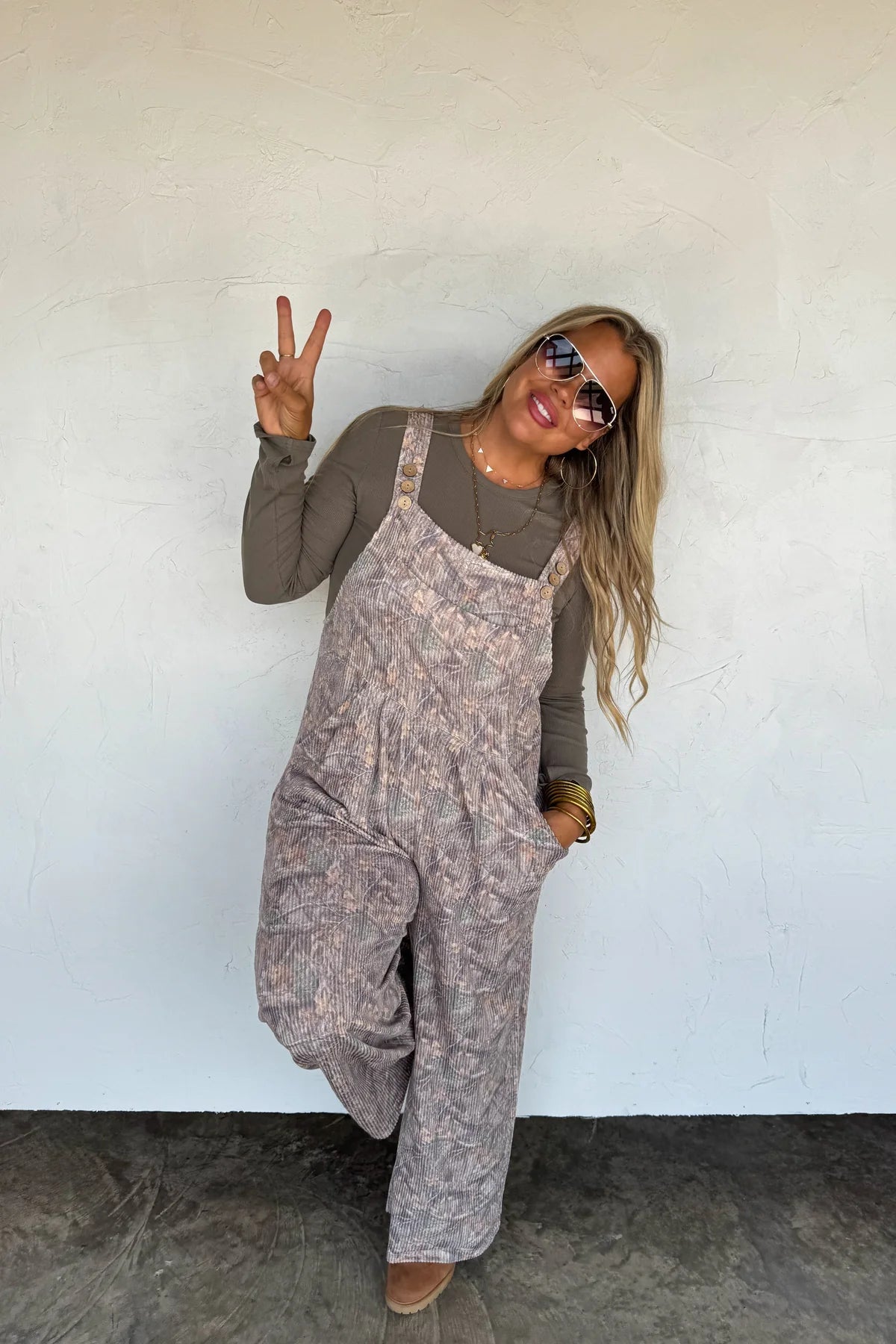 PREORDER: Camo Ribbed Overalls