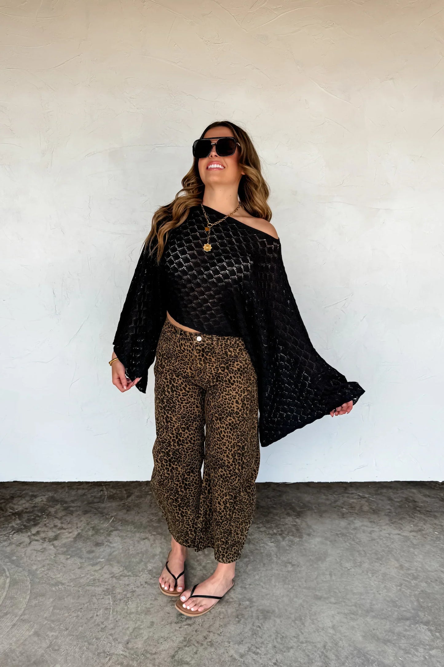 PREORDER: Bex Cheetah Stretchy Barrel Jeans