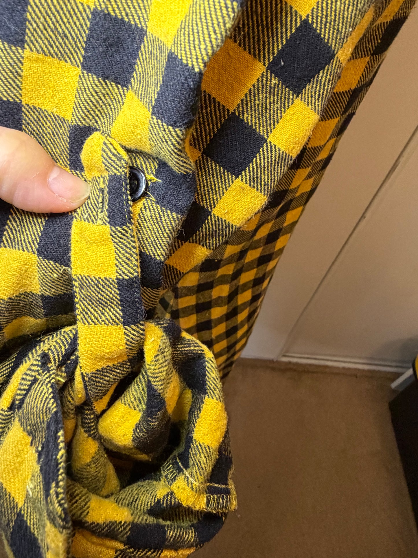Amber Moon Revival: Yellow and Black Plaid Flannel Tunic - 100% Cotton