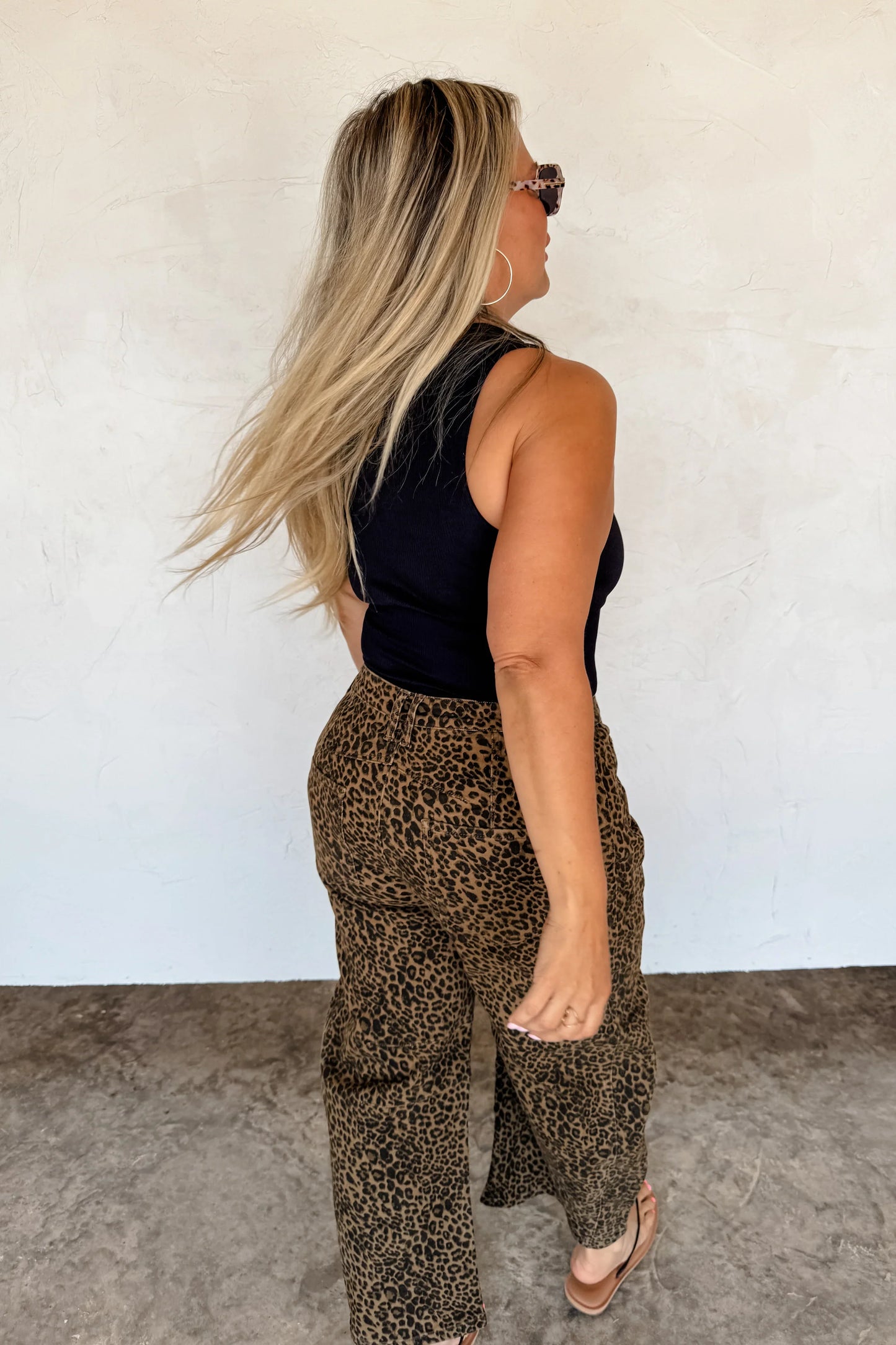 PREORDER: Bex Cheetah Stretchy Barrel Jeans