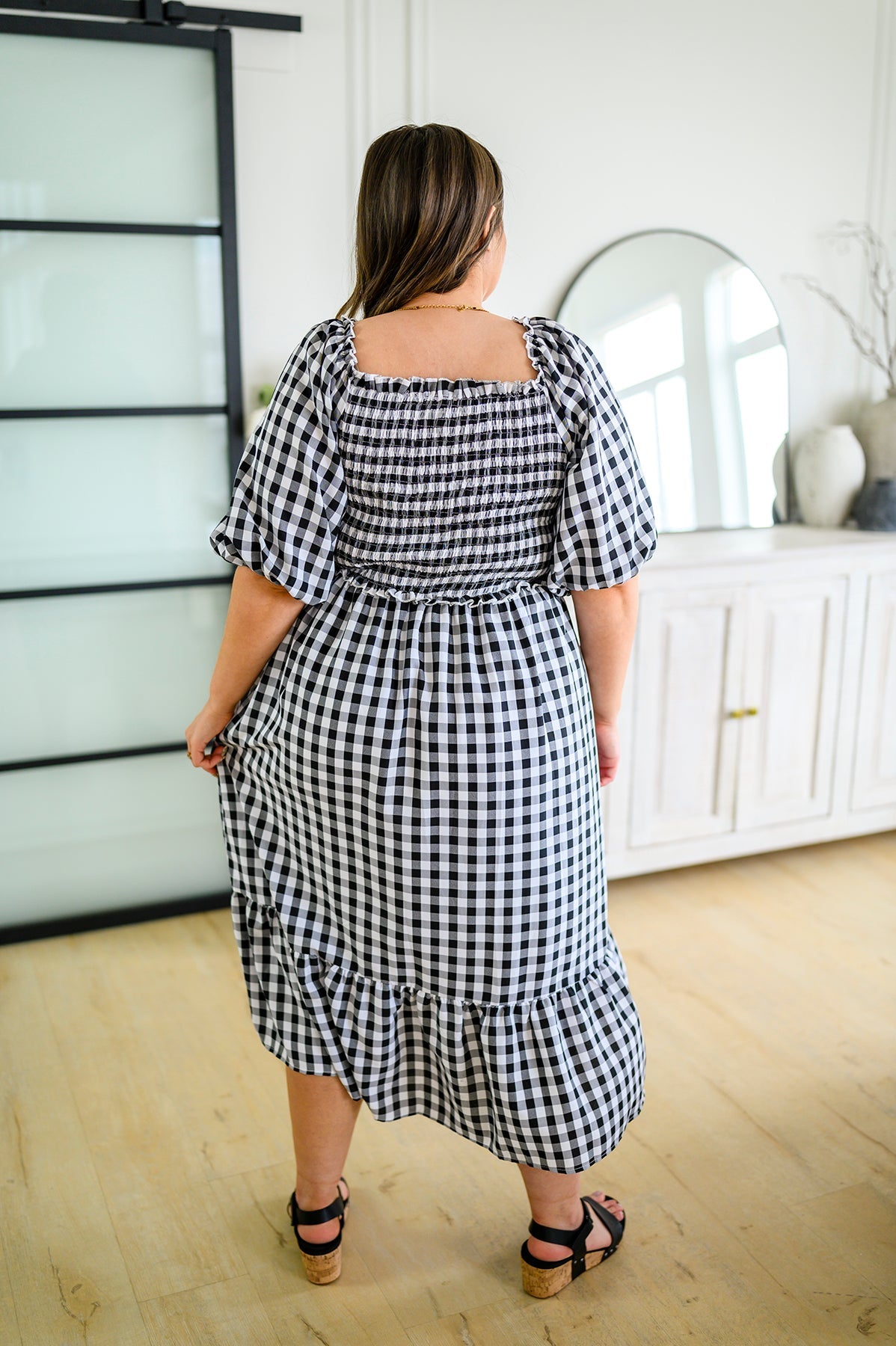Gingham Midi Dress