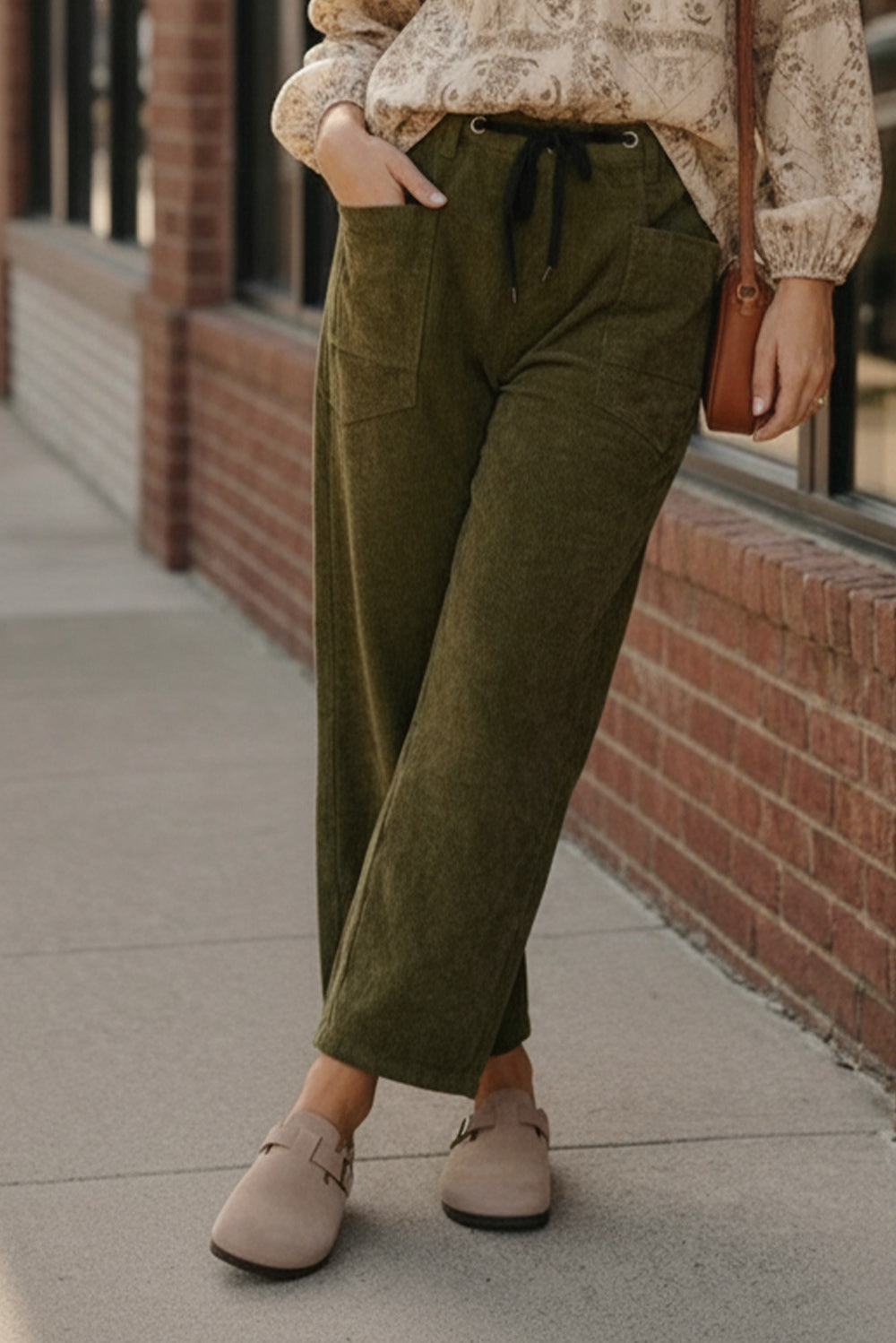 Olive Drawstring Pants