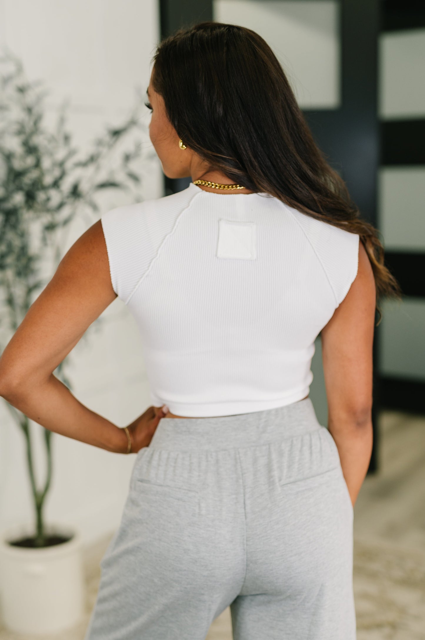 Amber Moon Basics: Cropped Top in White