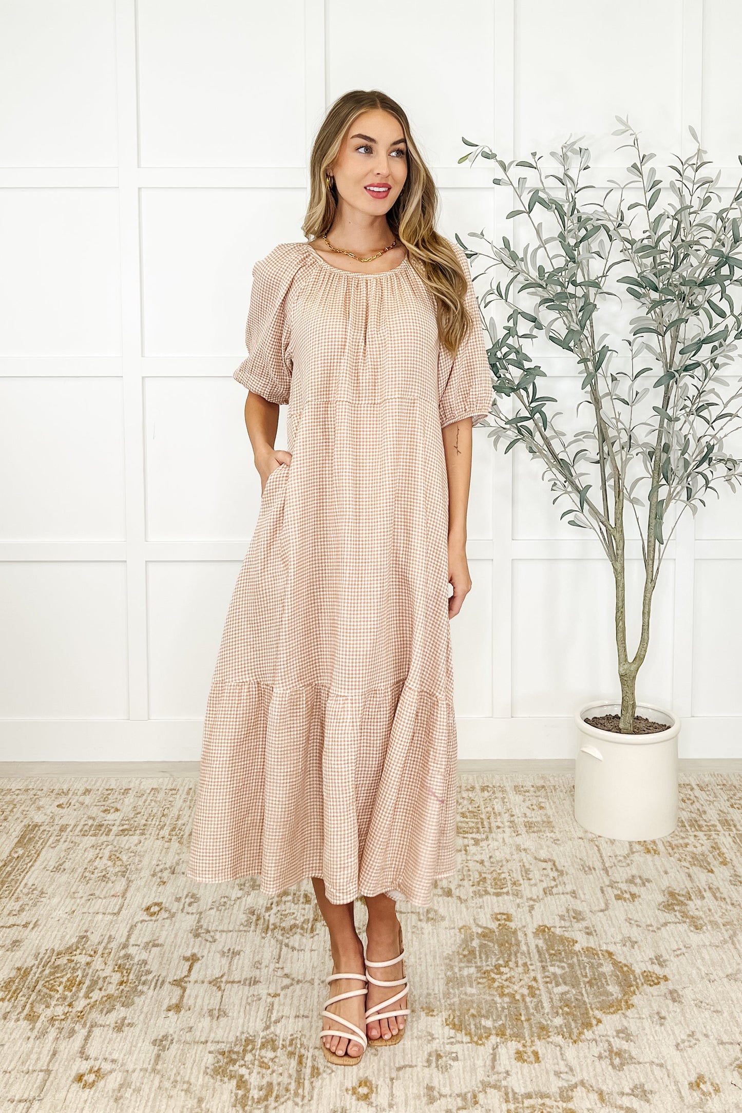 Hazel Cotton Dress in Toffee
