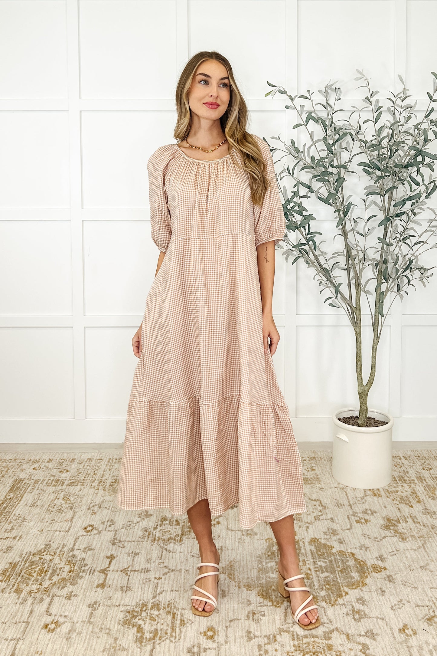 Hazel Cotton Dress in Toffee