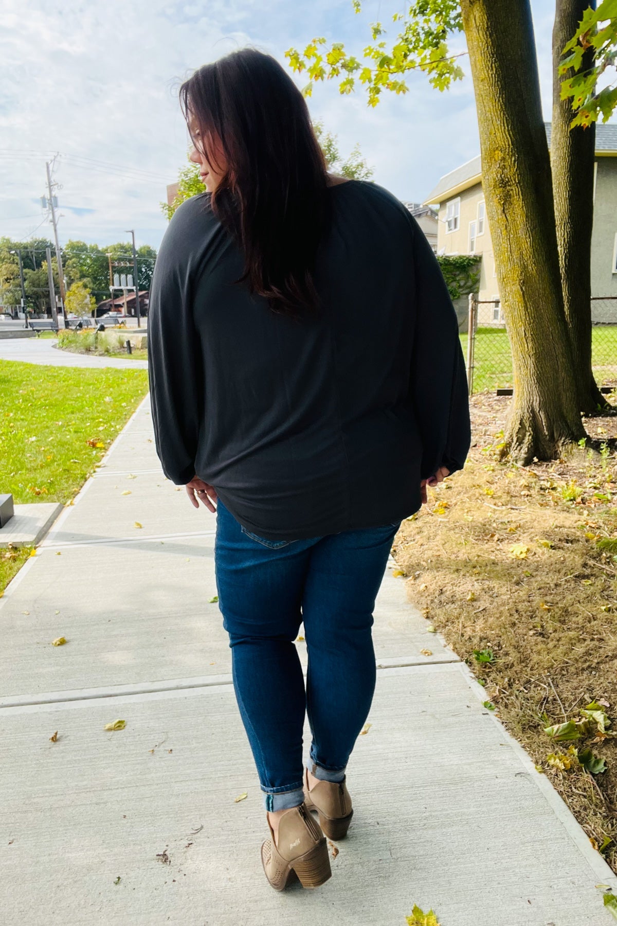 Charcoal Peasant Top