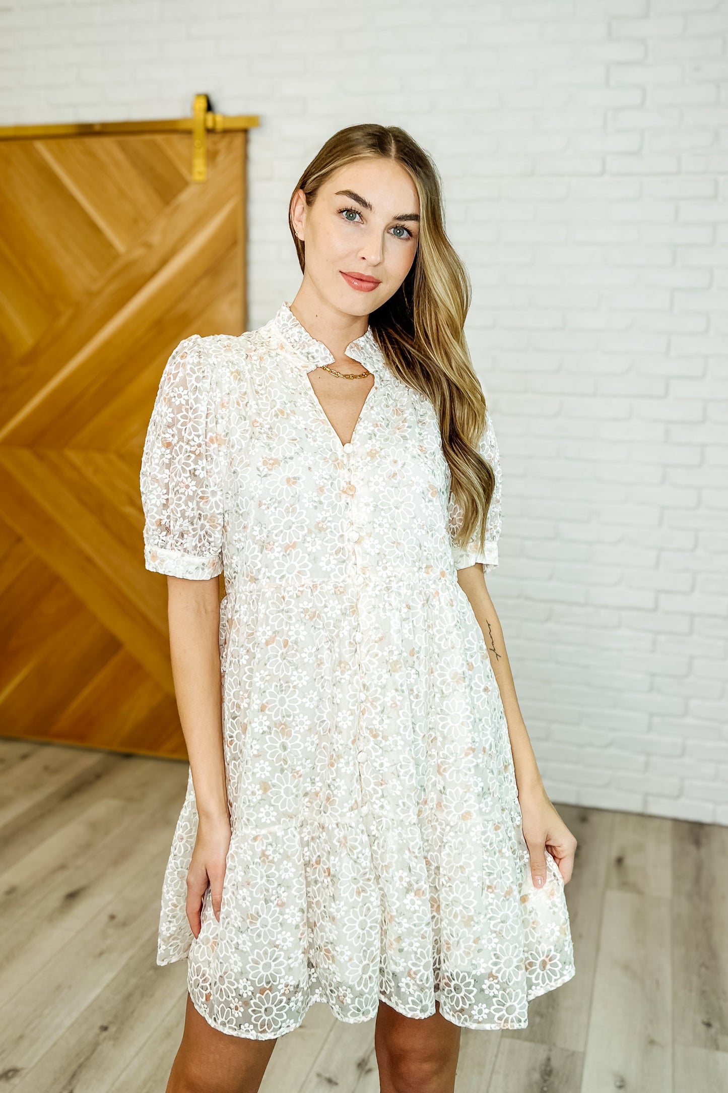 Lace High Neck Dress