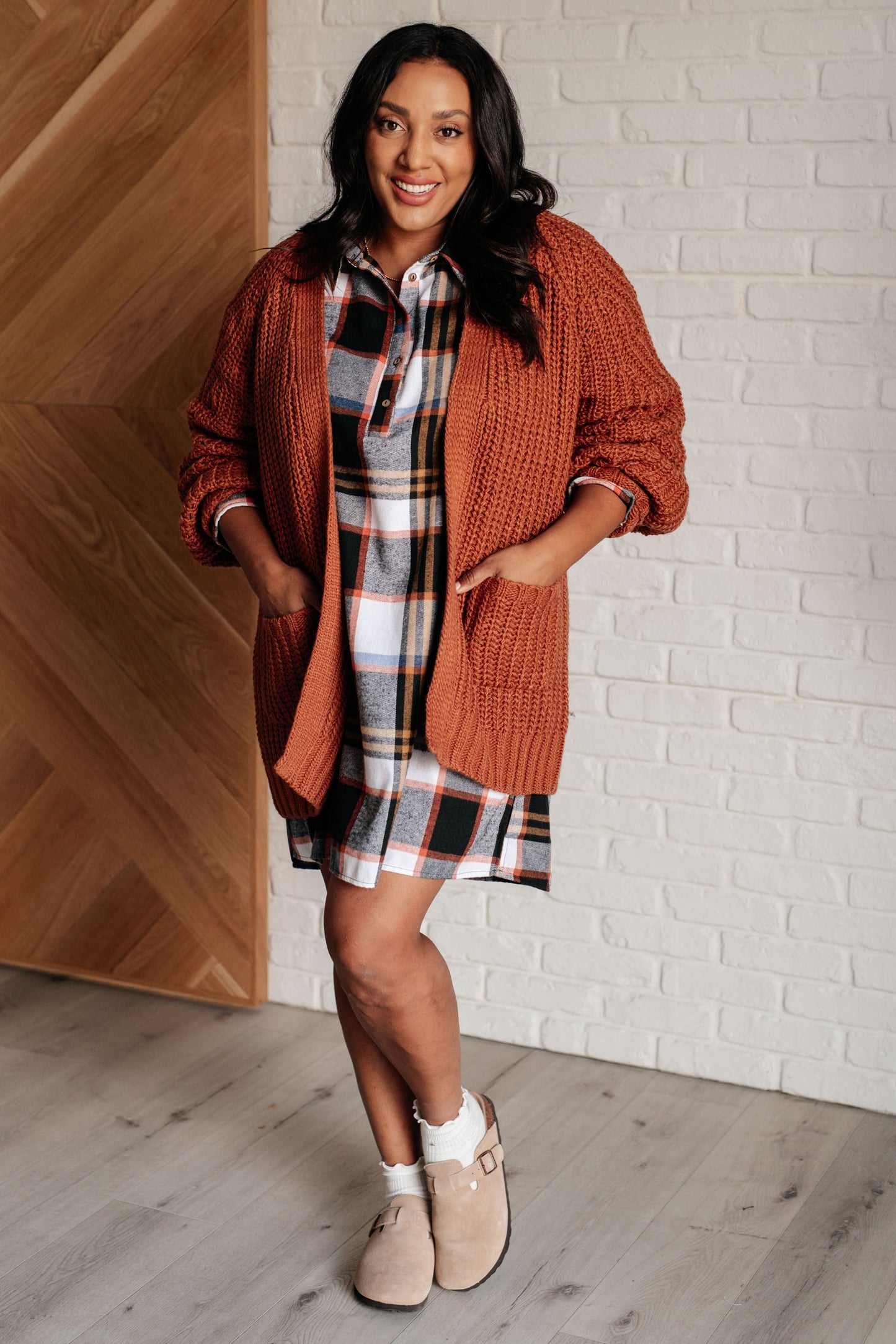 Aisha Plaid Shirt Dress